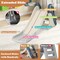 Foldable Freestanding Baby Slide with Climber and Hoop for Kids
